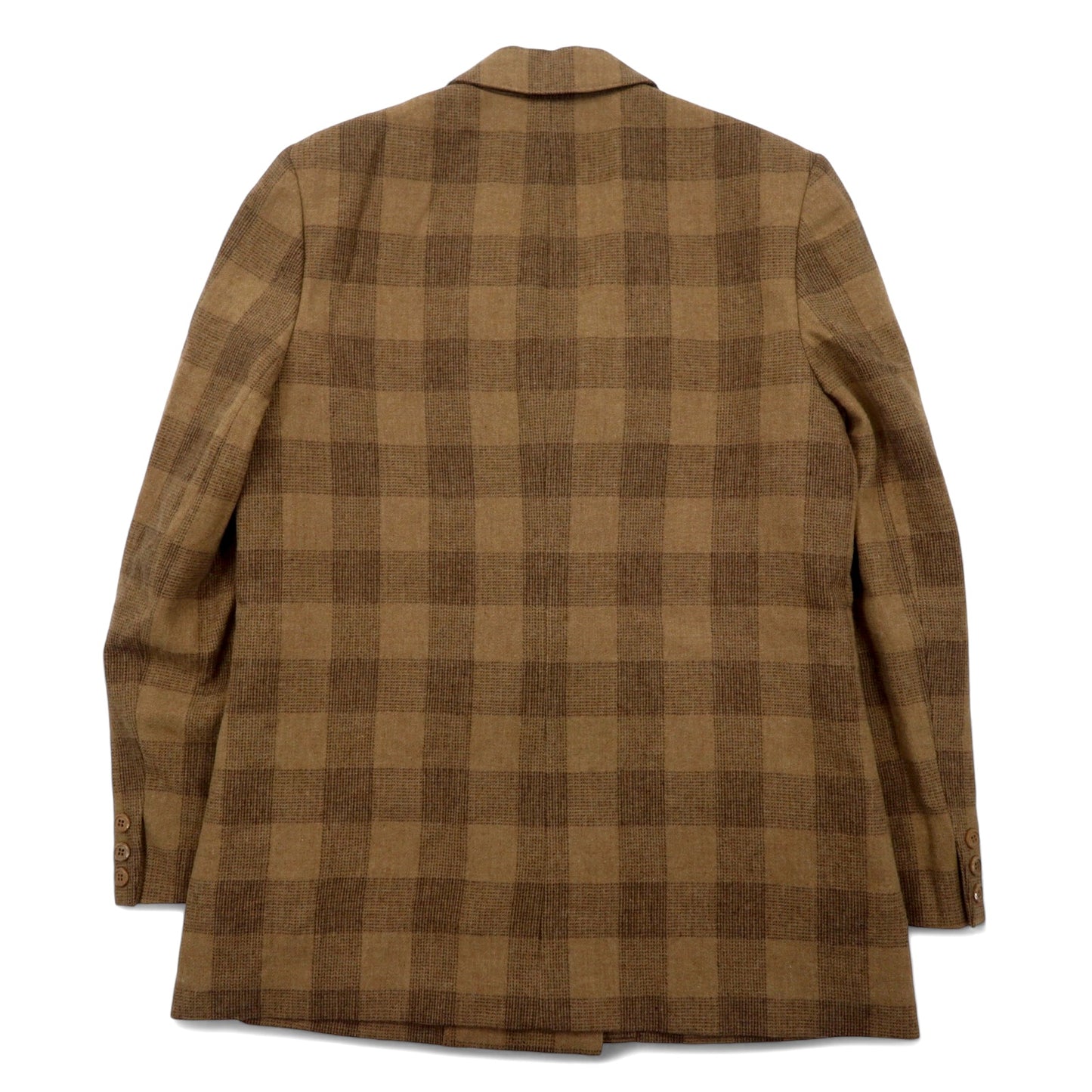 PENDLETON USA製 70年代 ツイード ダブル テーラードジャケット XL ベージュ チェック ウール 白タグ