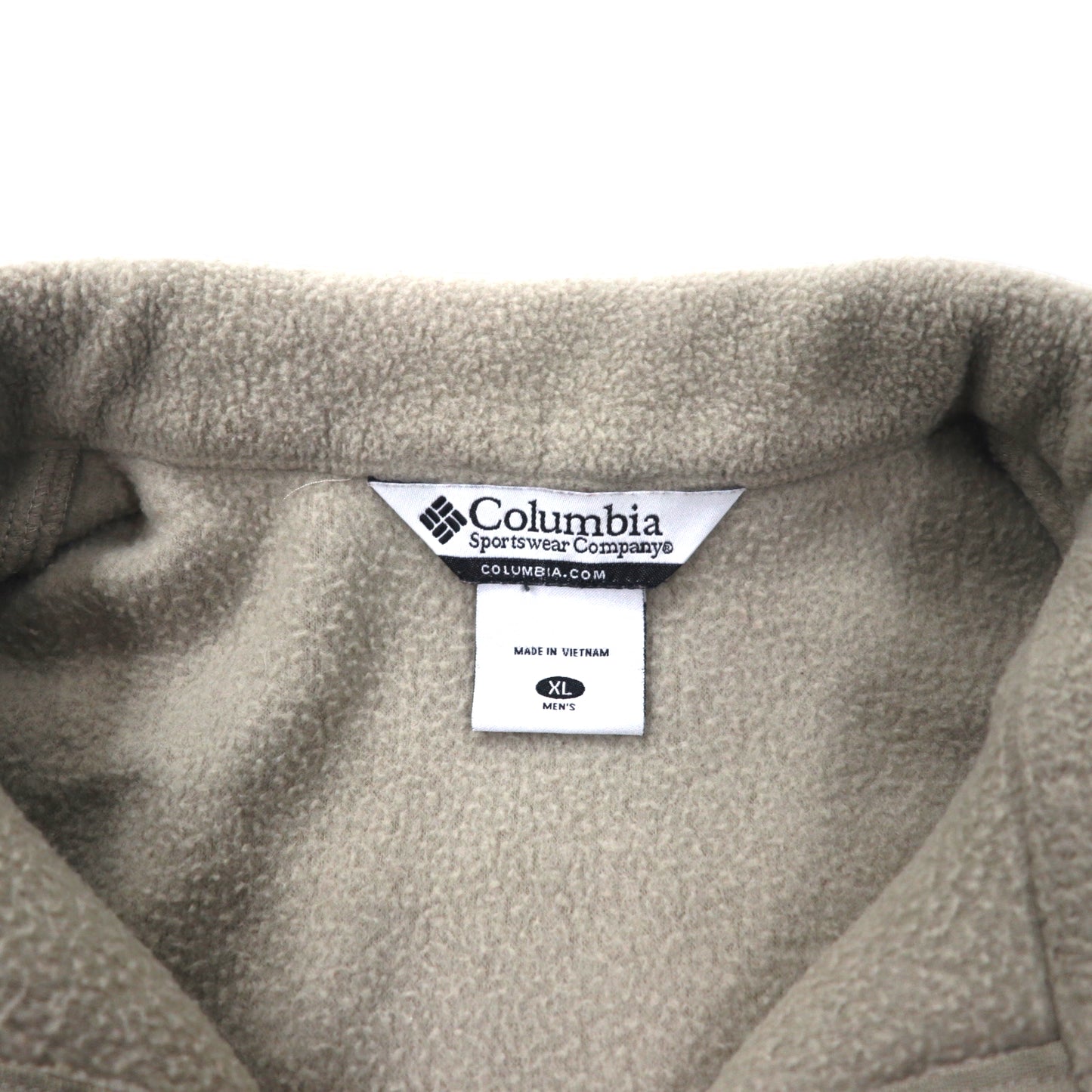 Columbia フルジップ フリースジャケット XL ベージュ ポリエステル ワンポイントロゴ刺繍 WM6113