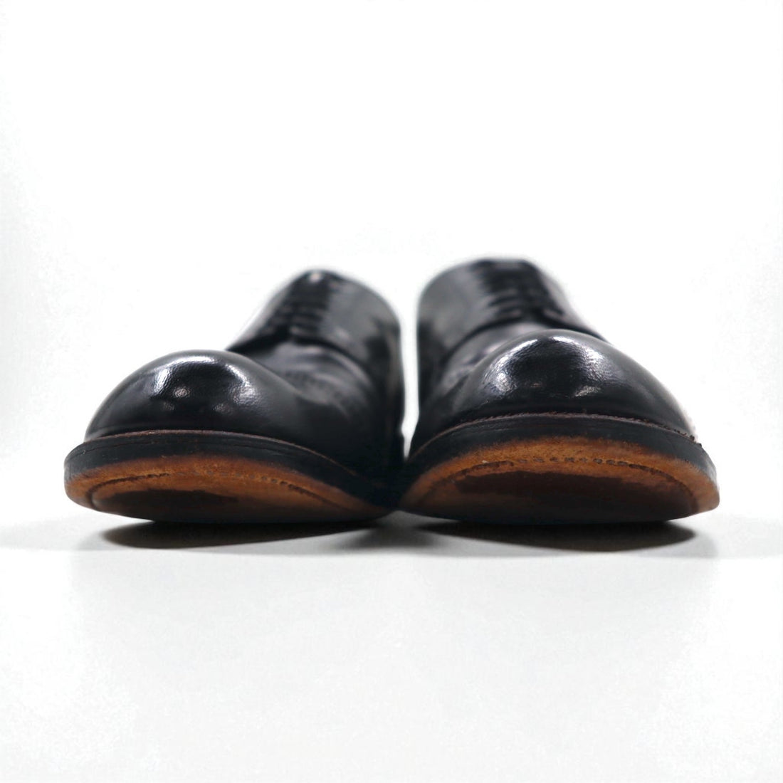 STACY ADAMS 1980s Made in USA MADISON Punched Cap Toe Dress Shoes, Size 27.5cm, Black Leather, Kidskin, 453044