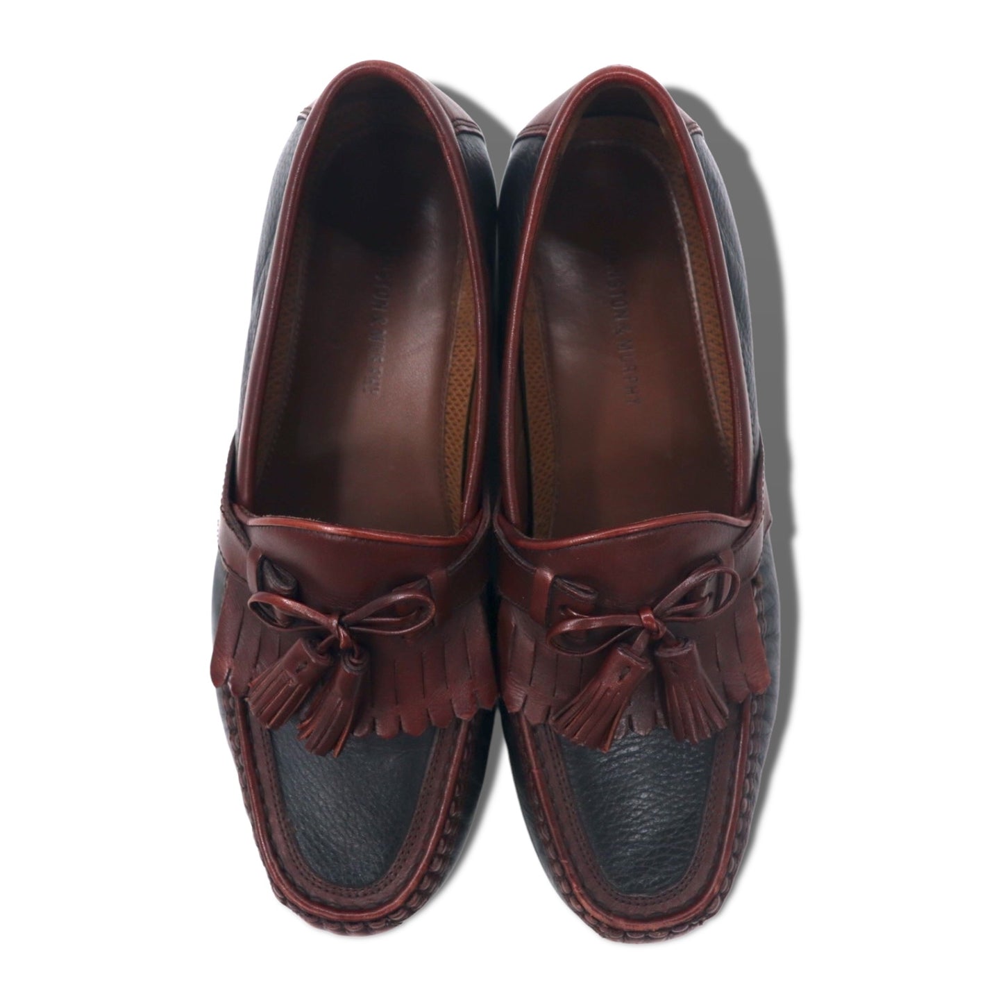 JOHNSTON & MURPHY キルト タッセル ローファー 26.5cm ブラウン ブラック Aragon II Kiltie Tassel Loafer 20-0592