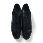 STACY ADAMS 1980s Made in USA MADISON Punched Cap Toe Dress Shoes, Size 27.5cm, Black Leather, Kidskin, 453044