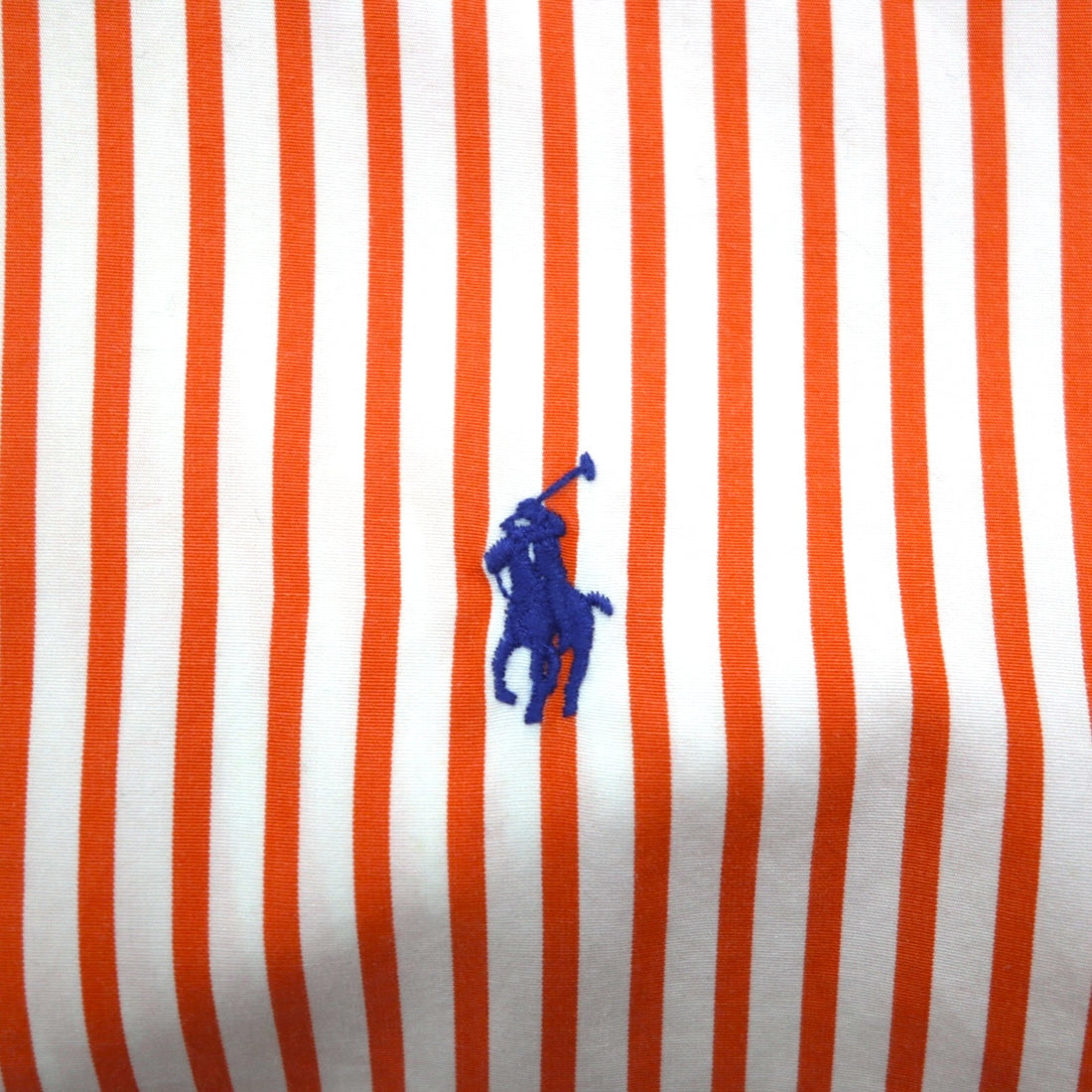Ralph Lauren 90s Button-Down Shirt, XL, Orange Stripes with Small Pony Embroidery