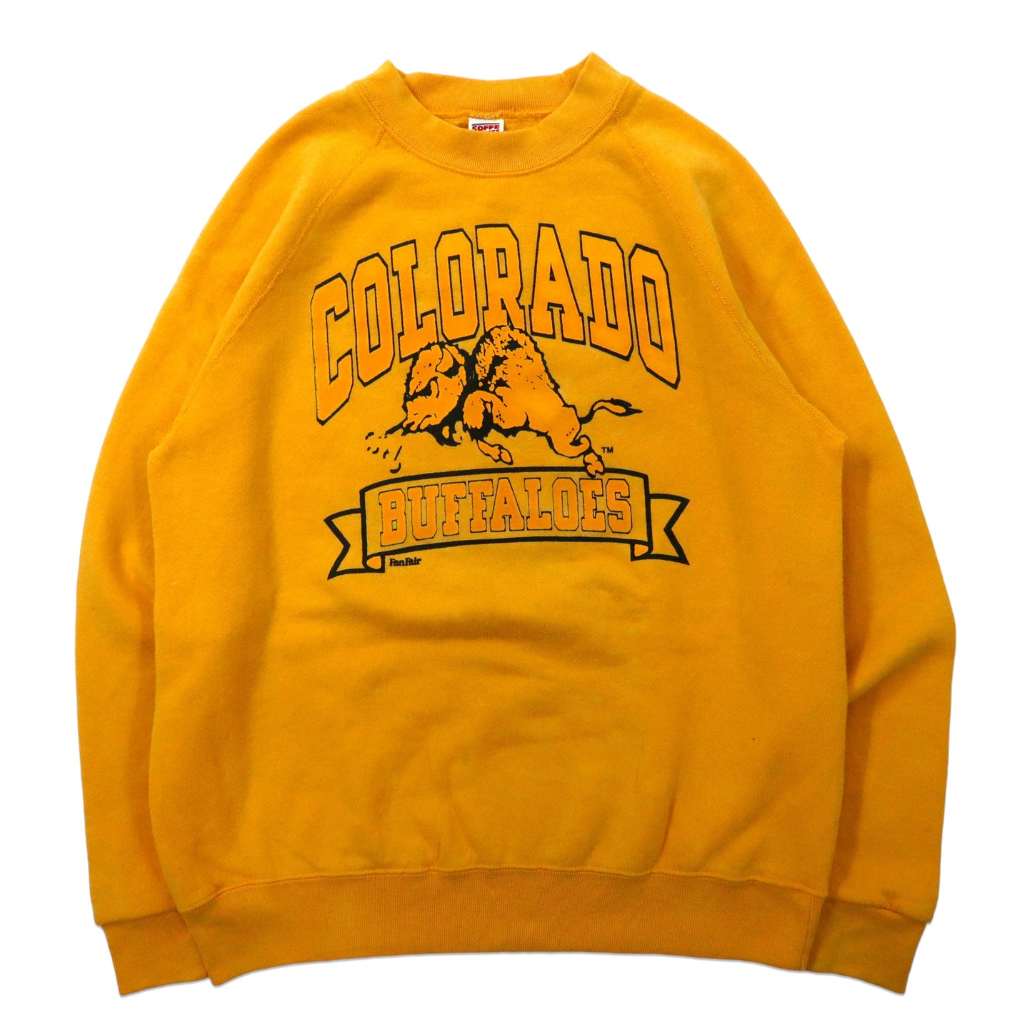 USA製 SOFEE SWEATS 90年代 カレッジプリントスウェット XL イエロー コットン 裏起毛 NCAA フットボール COLORADO BUFFALOES