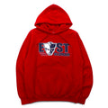 GILDAN Pullover Hoodie M Red Cotton Fleece Lining EAST PATRIOTS OLDHAM
