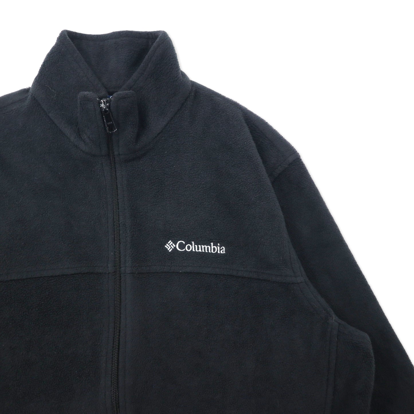 Columbia フルジップ フリースジャケット L ブラック ポリエステル ワンポイントロゴ刺繍 WM3220