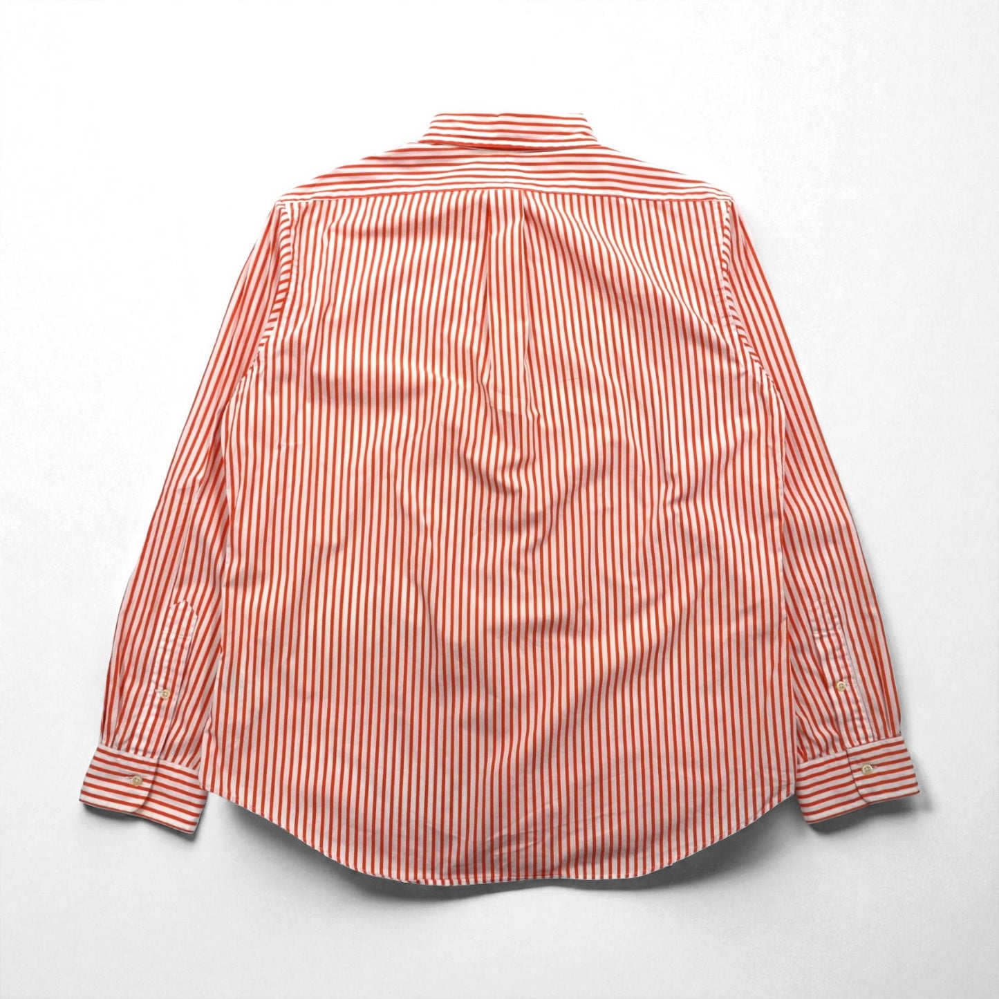 Ralph Lauren 90s Button-Down Shirt, XL, Orange Stripes with Small Pony Embroidery