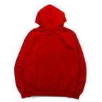 GILDAN Pullover Hoodie M Red Cotton Fleece Lining EAST PATRIOTS OLDHAM