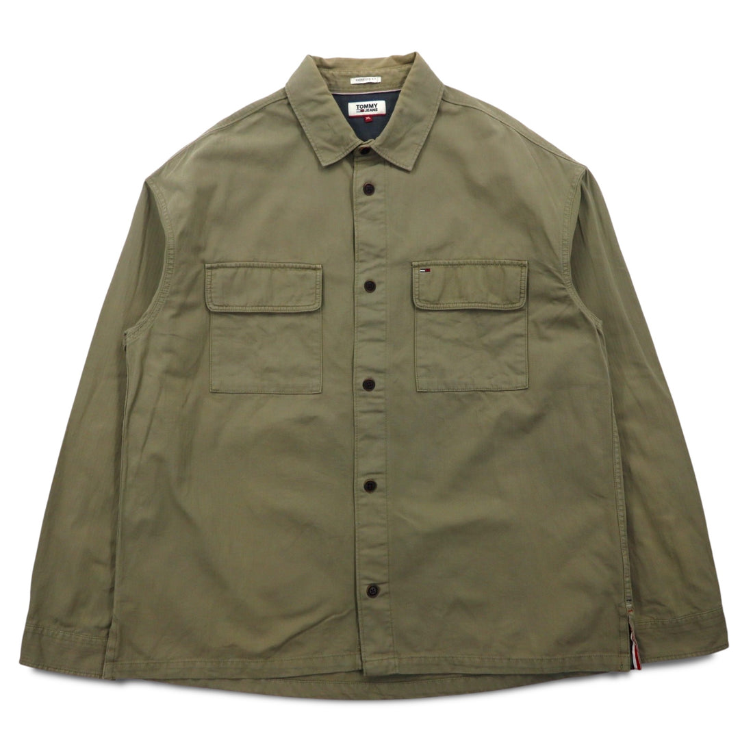 TOMMY JEANS Oversized Fit Work Shirt XL Khaki Cotton OVERSIZED FIT DM0DM4203