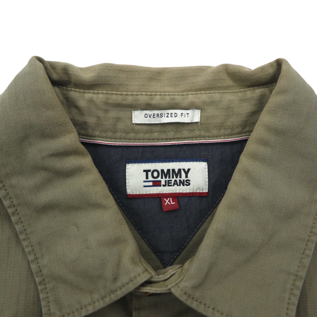 TOMMY JEANS Oversized Fit Work Shirt XL Khaki Cotton OVERSIZED FIT DM0DM4203