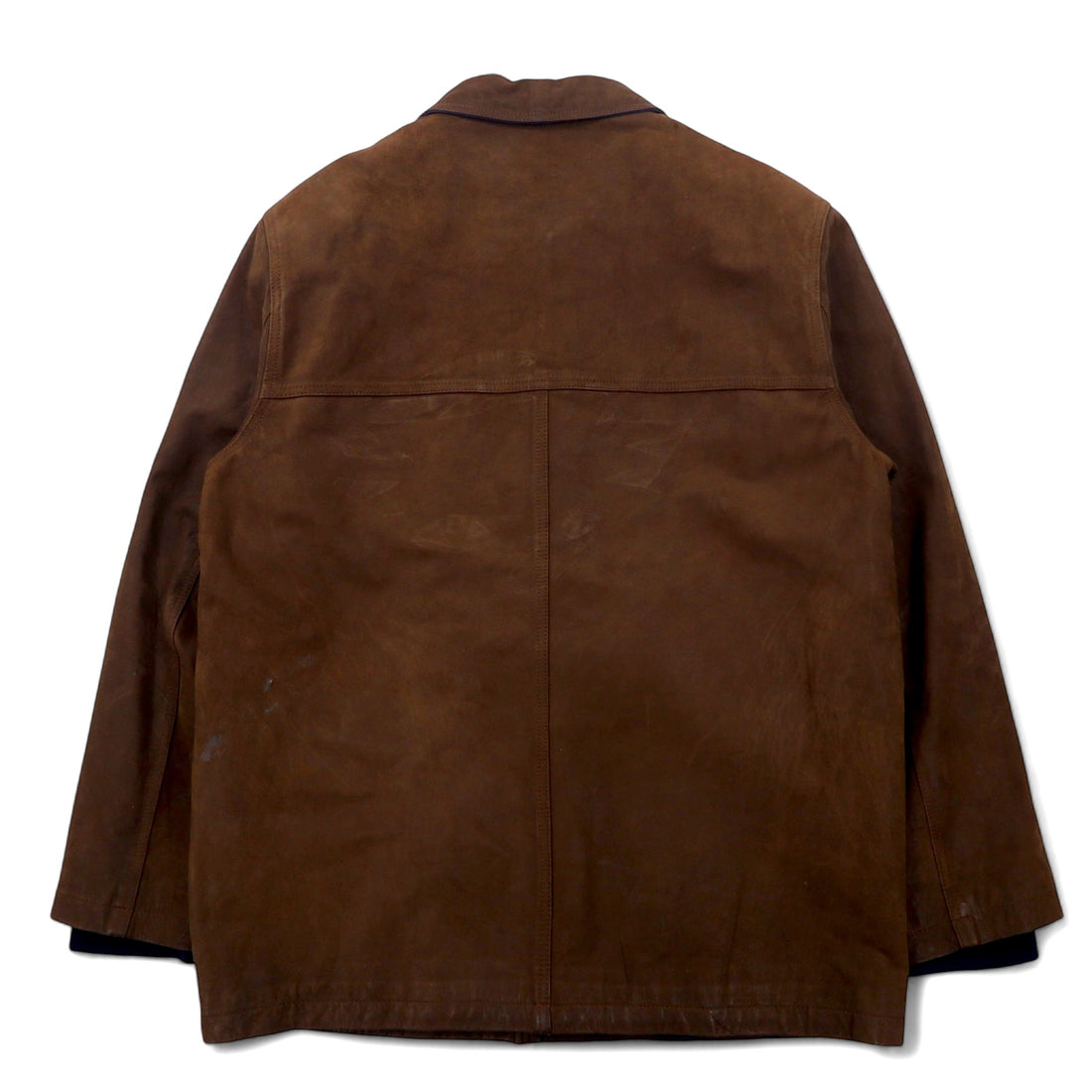 Columbia 90s Leather Car Coat, Large, Brown, Check Lining, Made in Pakistan