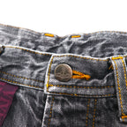 VIVIENNE WESTWOOD MAN Orb Embroidered Denim Pants, Size M, Gray, Cotton, Made in Japan