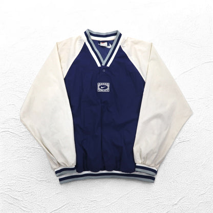 NIKE 90s Silver Tag Ribline Piste Pullover Nylon Jacket L Navy Swoosh