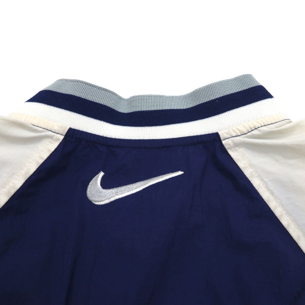 NIKE 90年代 銀タグ リブライン ピステ プルオーバー ナイロンジャケット L ネイビー スウォッシュ
