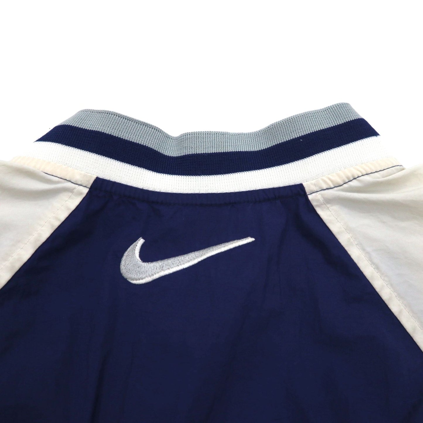 NIKE 90s Silver Tag Ribline Piste Pullover Nylon Jacket L Navy Swoosh