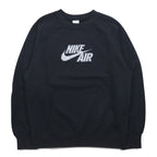 NIKE AIR フレンチテリー クルーネック スウェット M ブラック コットン スウォッシュ