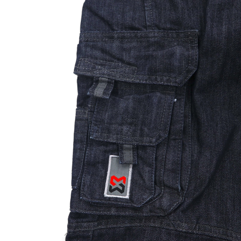 2000s WURTH MODYF Baggy Denim Cargo Pants, Size L, Dark Indigo, Unused