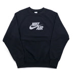 NIKE AIR フレンチテリー クルーネック スウェット M ブラック コットン スウォッシュ