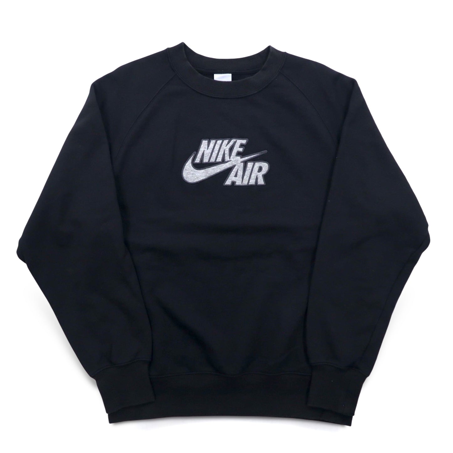 NIKE AIR フレンチテリー クルーネック スウェット M ブラック コットン スウォッシュ