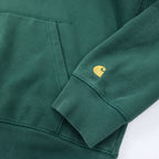 carhartt WIP pullover hoodie M green cotton HOODED CHASE SWEAT 1026384