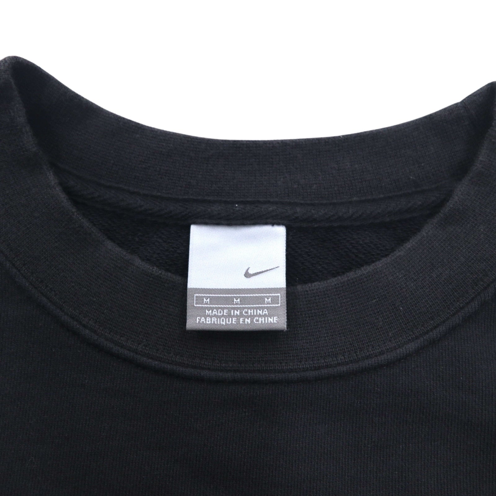 NIKE AIR フレンチテリー クルーネック スウェット M ブラック コットン スウォッシュ