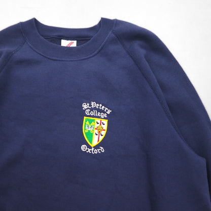 80s USA Vintage College Sweatshirt JERZEES 80年代 スウェット トレーナー XL スコットランド製 St.Peters College Oxford ラグラン