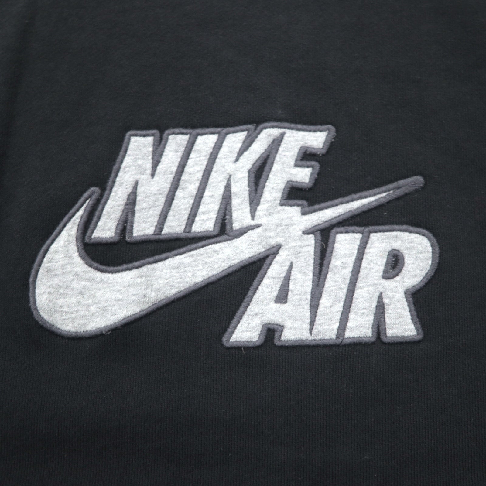 NIKE AIR フレンチテリー クルーネック スウェット M ブラック コットン スウォッシュ