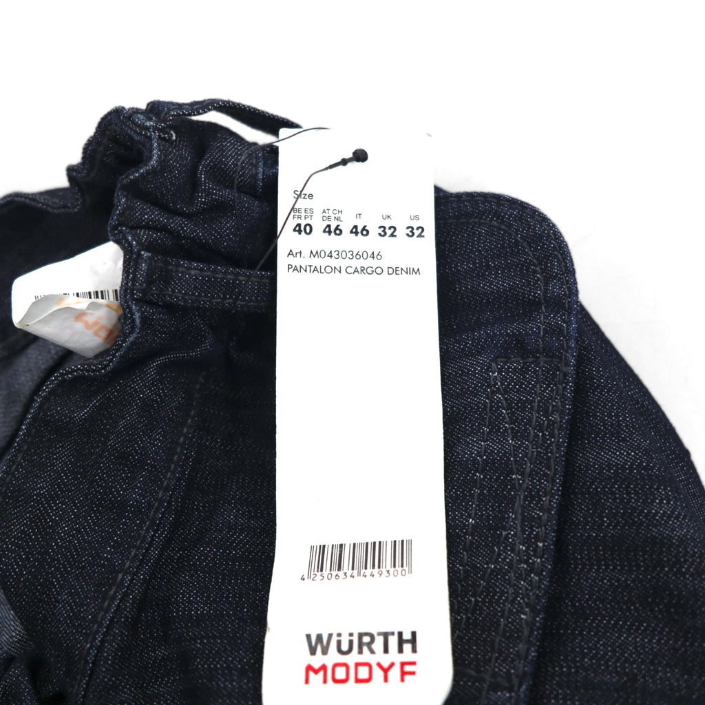 2000s WURTH MODYF Baggy Denim Cargo Pants, Size L, Dark Indigo, Unused