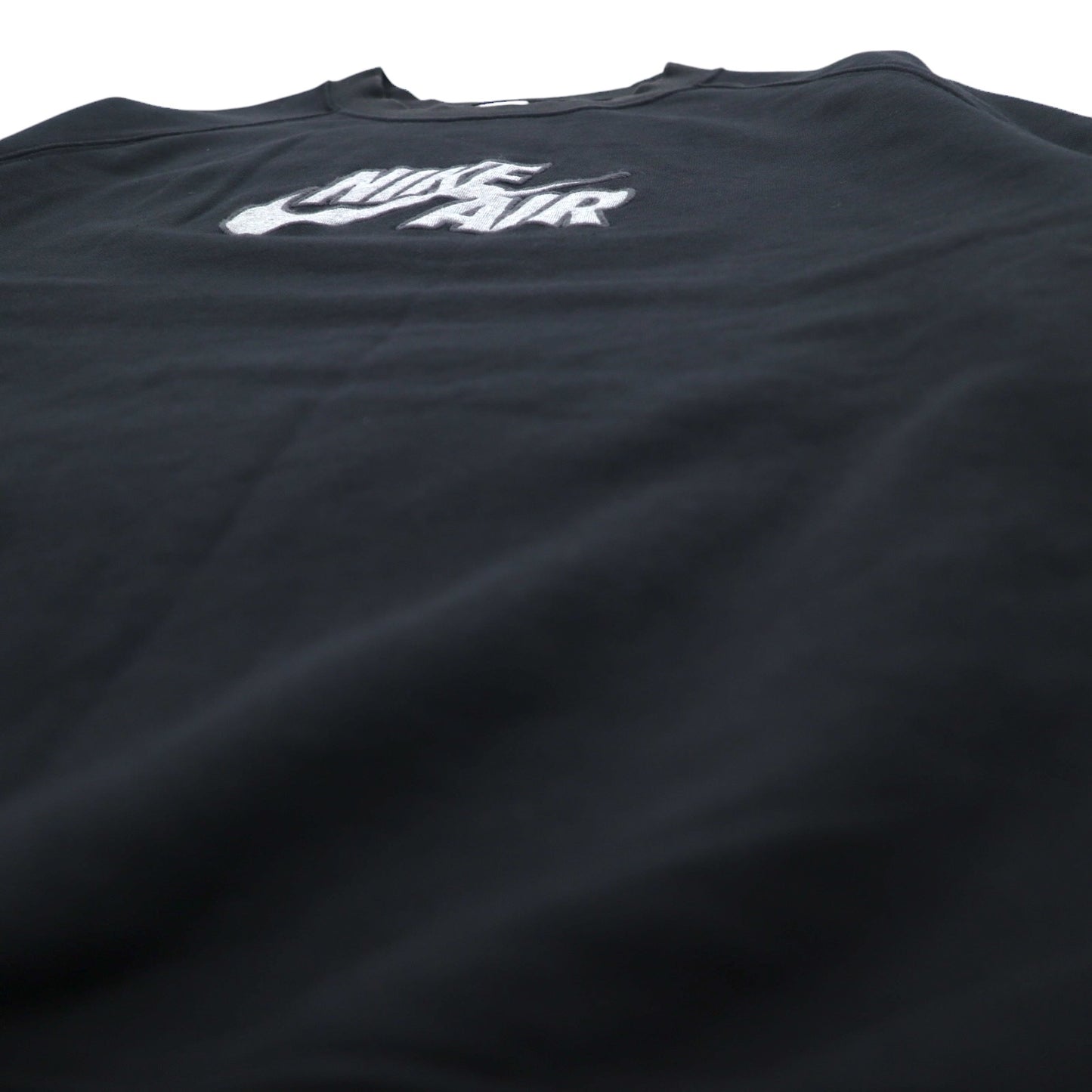 NIKE AIR フレンチテリー クルーネック スウェット M ブラック コットン スウォッシュ