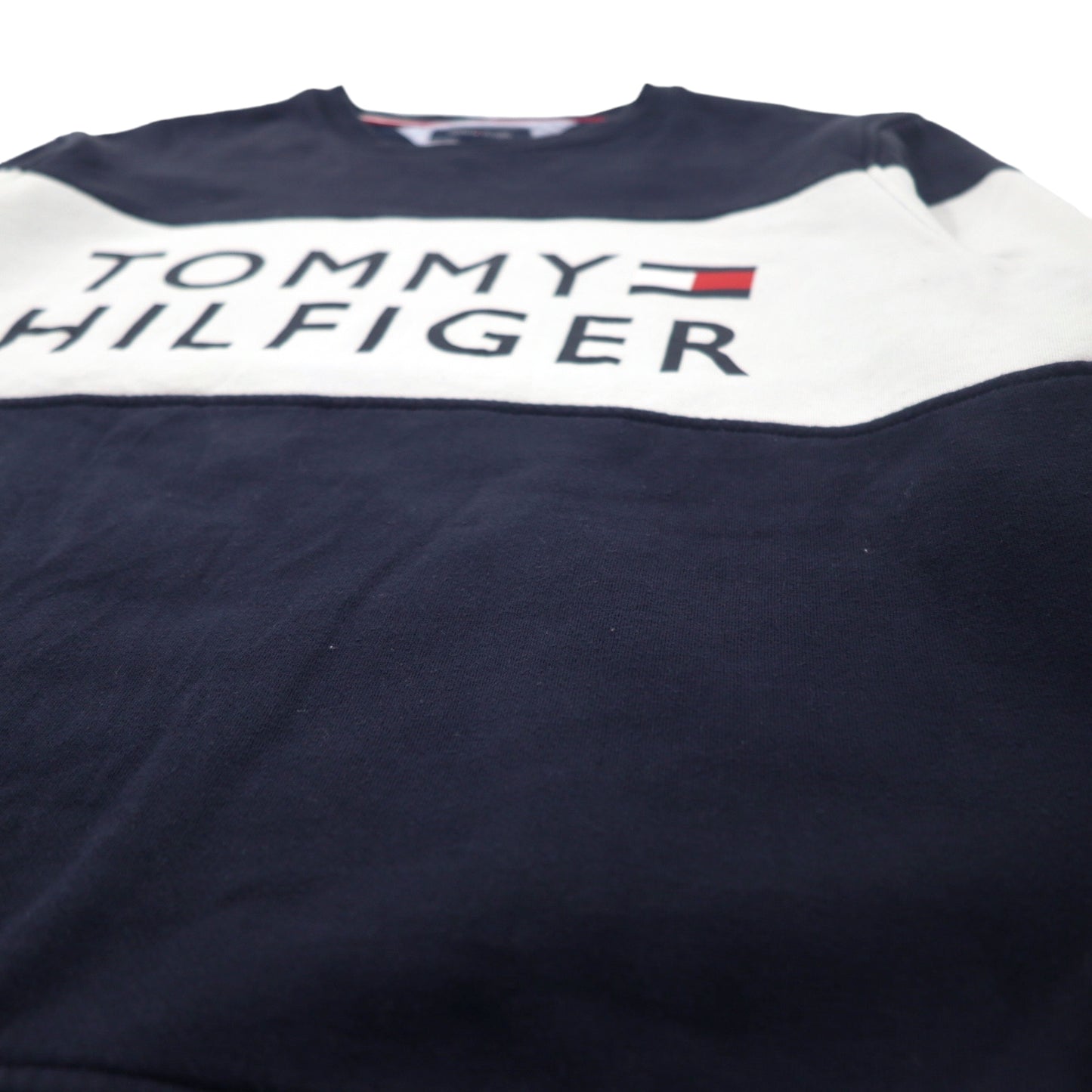 TOMMY HILFIGER ロゴプリント スウェット XL ネイビー コットン 裏起毛 ビッグサイズ
