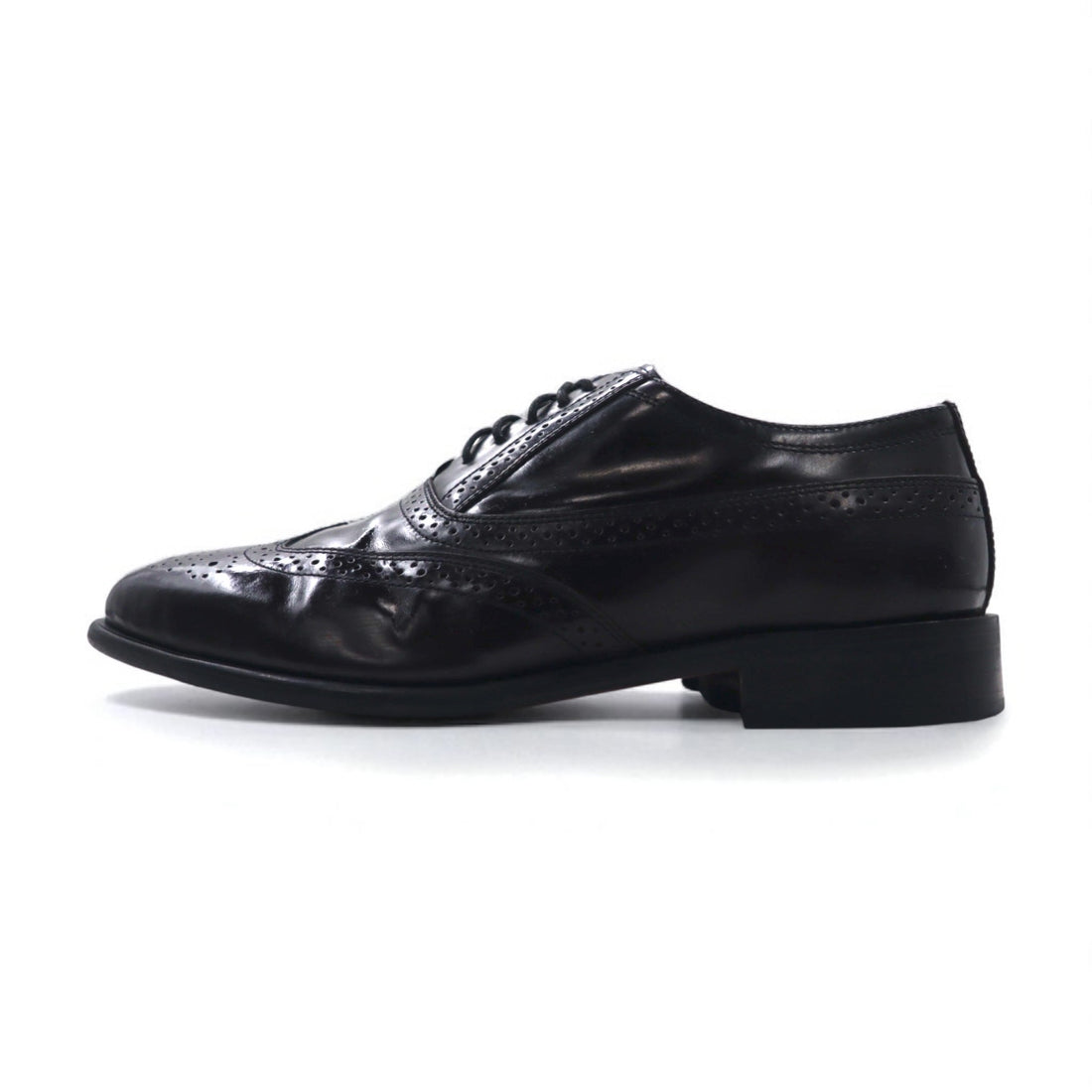 NUNN BUSH 90s Wingtip Full Brogue Dress Shoes, Size 26cm, Brown Leather with Medallion Detail, 83299 05