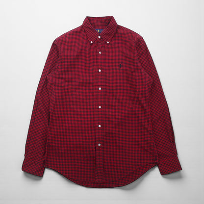 Ralph Lauren button-down shirt, size small, red gingham check with small pony embroidery