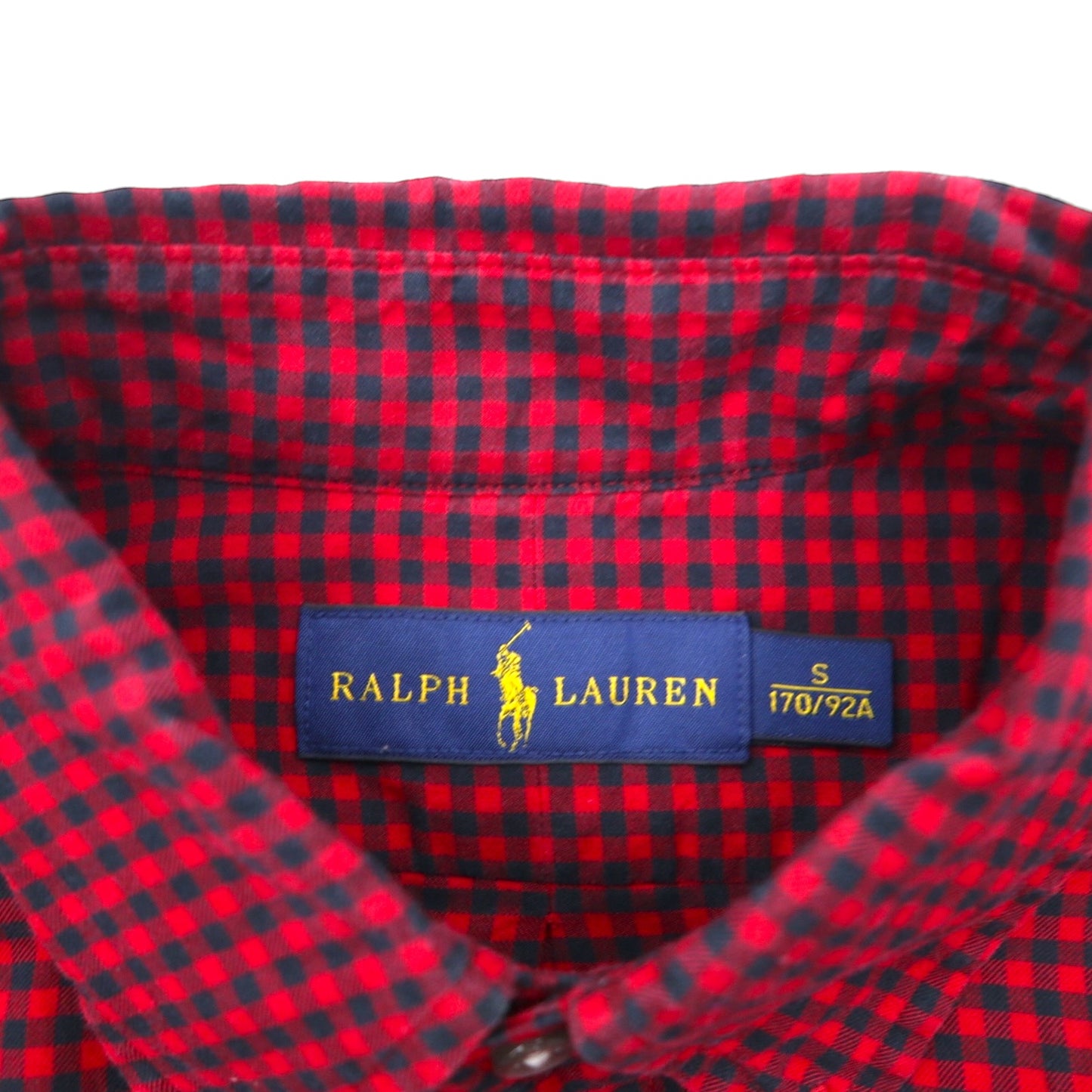Ralph Lauren button-down shirt, size small, red gingham check with small pony embroidery