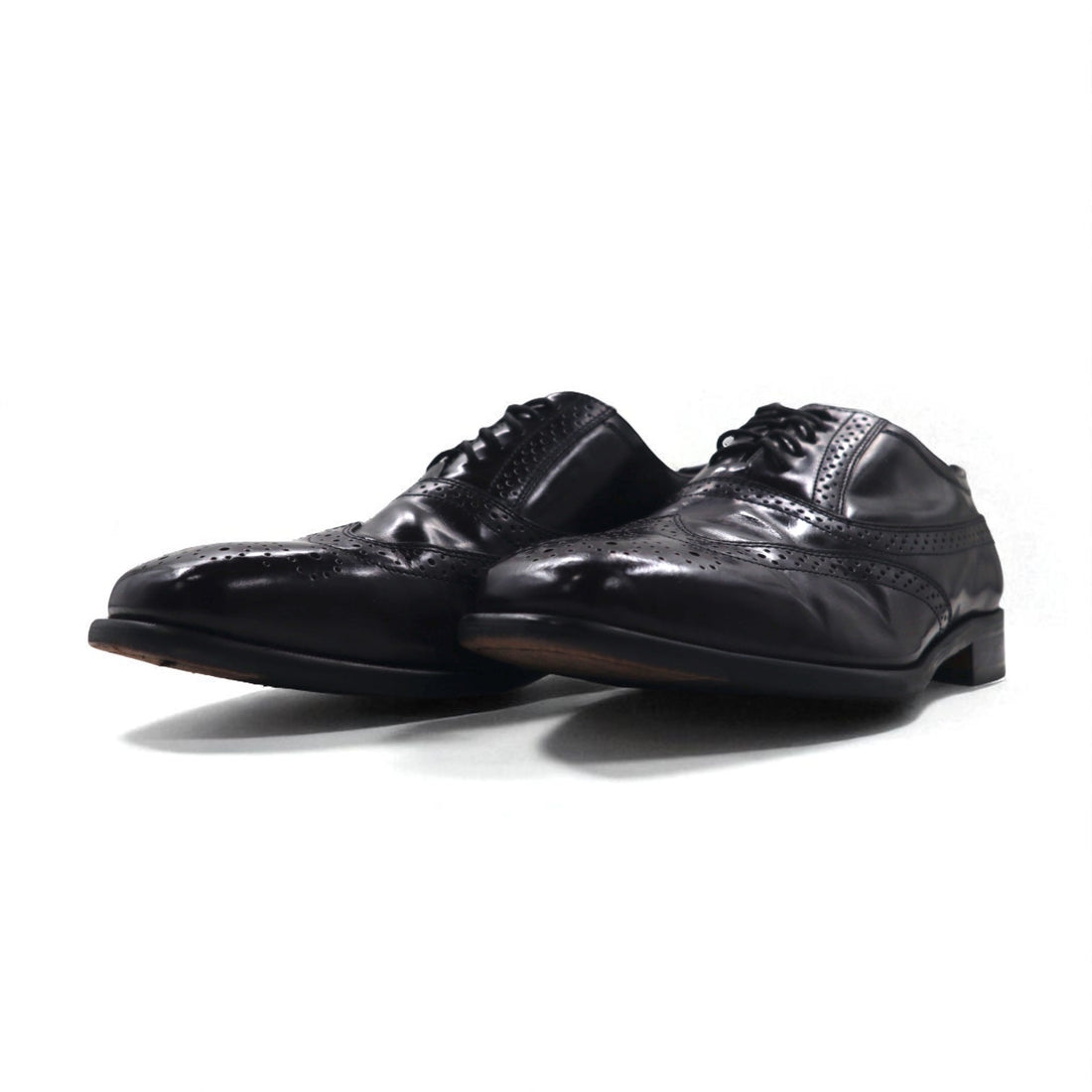 NUNN BUSH 90s Wingtip Full Brogue Dress Shoes, Size 26cm, Brown Leather with Medallion Detail, 83299 05