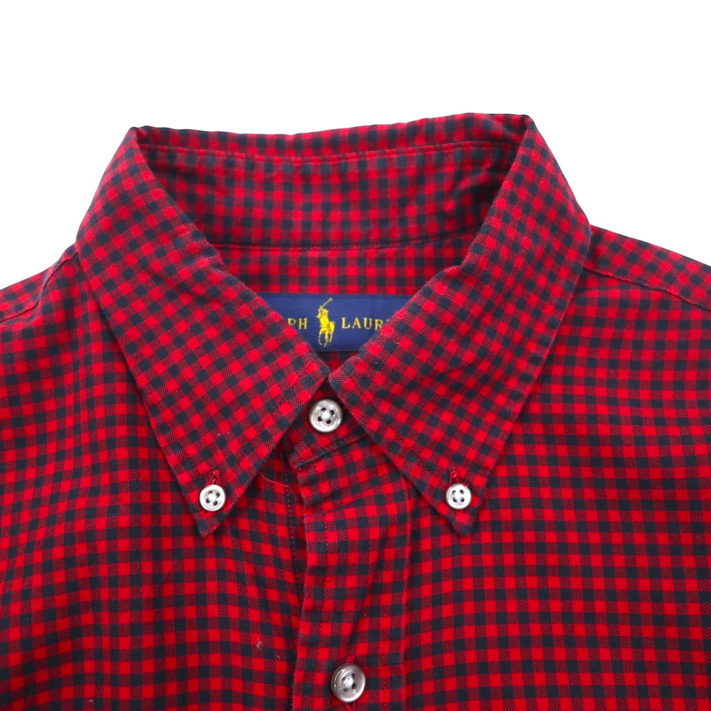 Ralph Lauren button-down shirt, size small, red gingham check with small pony embroidery