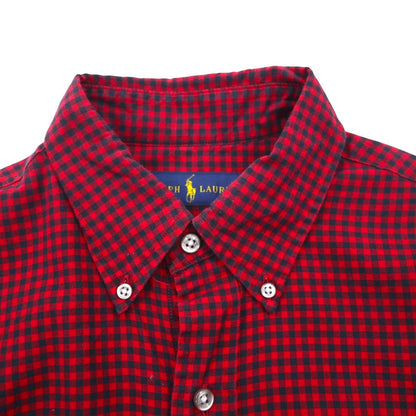 Ralph Lauren button-down shirt, size small, red gingham check with small pony embroidery