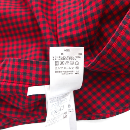 Ralph Lauren button-down shirt, size small, red gingham check with small pony embroidery