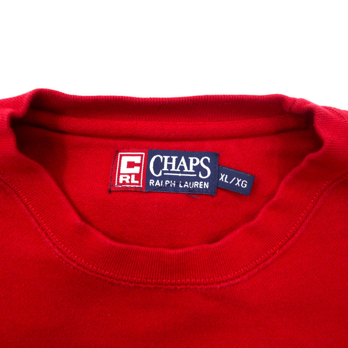 CHAPS RALPH LAUREN 90年代 ロゴプリント スウェット XL レッド コットン 裏起毛 ビッグサイズ