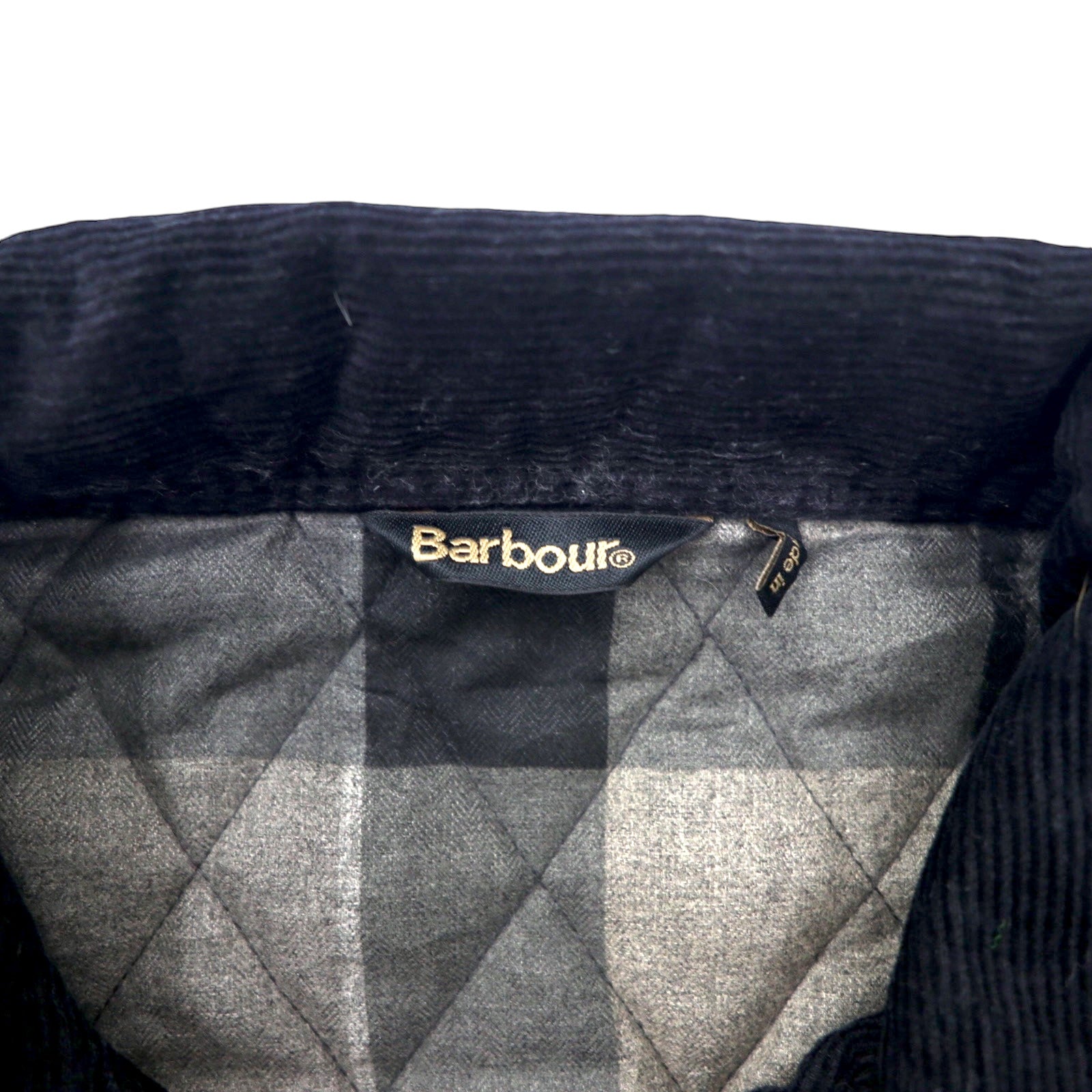 Barbour quilted jacket, XL, grey, polyester, logo embroidery, corduroy collar, check lining, MONTROSE QUILT JACKET LQU0572 GY52