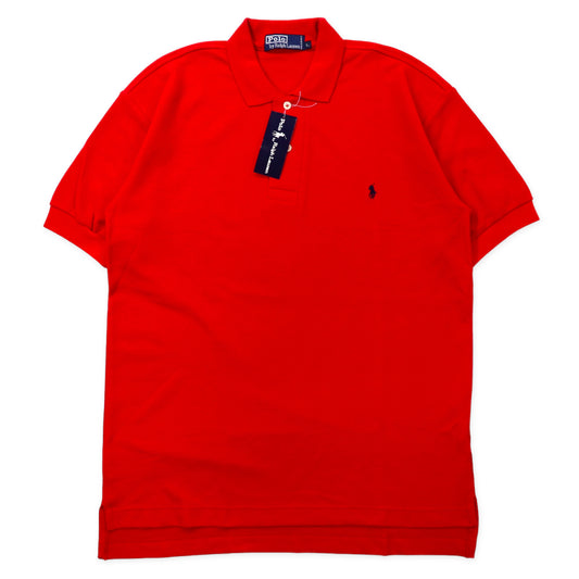 日本然リトテ-古着オンライン-Polo by Ralph Lauren ポロシャツ L レッド コットン スモールポニー刺繍 未使用品-POLO BY RALPH LAUREN Polo Shirt L Red Cotton Small Pony Embroidery Unused