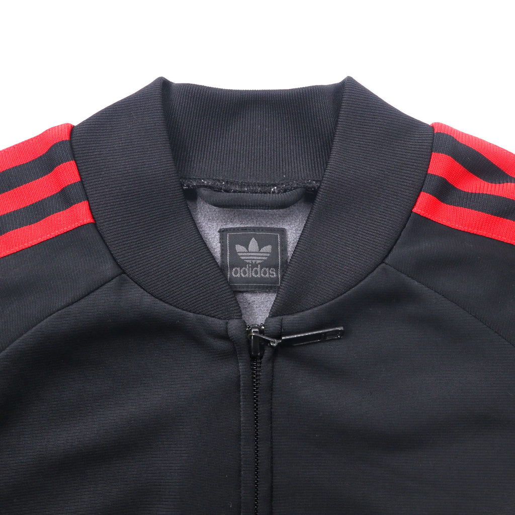 adidas originals スーパースター トラックジャケット ジャージ S ブラック レッド ポリエステル 3ストライプ トレフォイルロゴ刺繍 ATP型 SUPER STAR TRACK TOP