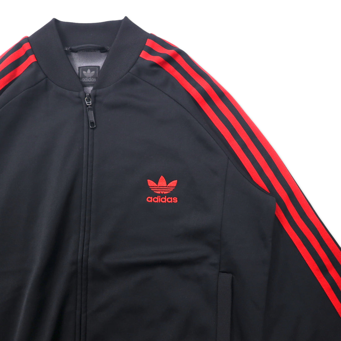 adidas originals Super Star Track Jacket Jersey S Black Red Polyester 3 Stripes Trefoil Logo Embroidery ATP Type SUPER STAR TRACK TOP