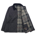 Barbour quilted jacket, XL, grey, polyester, logo embroidery, corduroy collar, check lining, MONTROSE QUILT JACKET LQU0572 GY52
