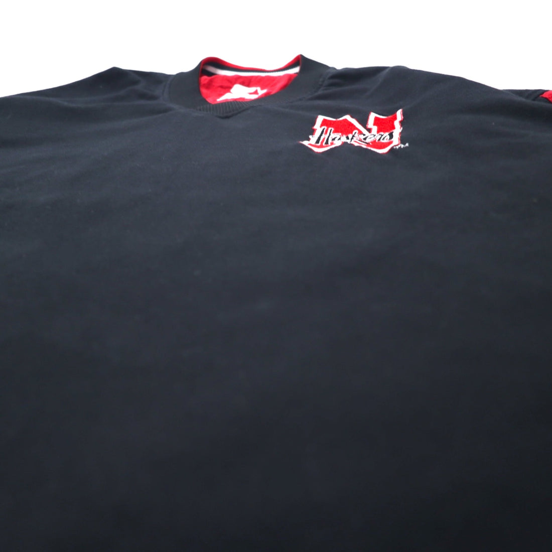 STARTER 90s Reversible Piste Pullover Nylon Jacket XL Black Red College NEBRASKA HUSKERS