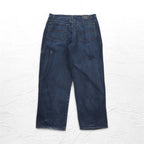 MARITHE + FRANCOIS GIRBAUD バギー ワイド デニムパンツ XL インディゴ ブルー ペイントデザイン