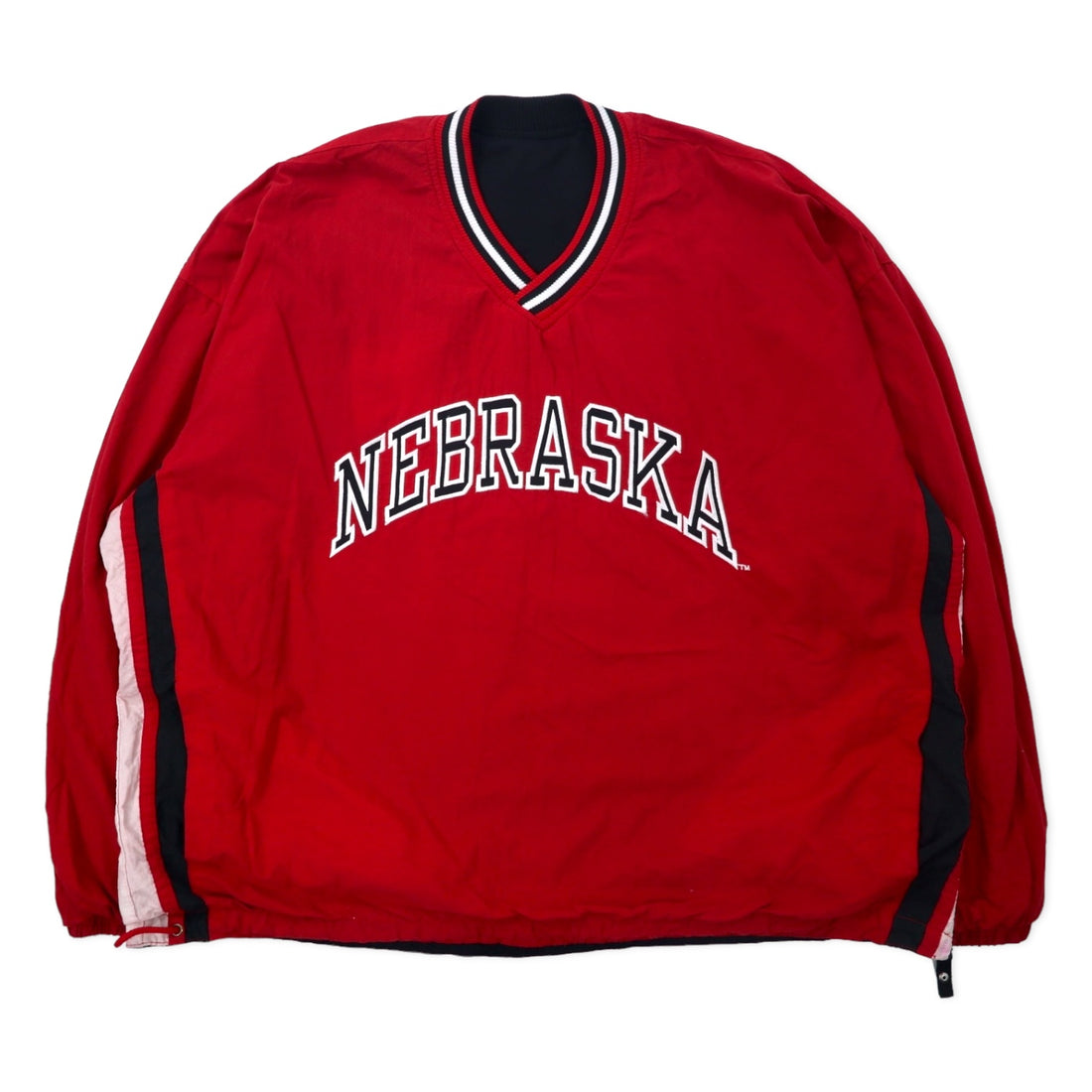 STARTER 90s Reversible Piste Pullover Nylon Jacket XL Black Red College NEBRASKA HUSKERS