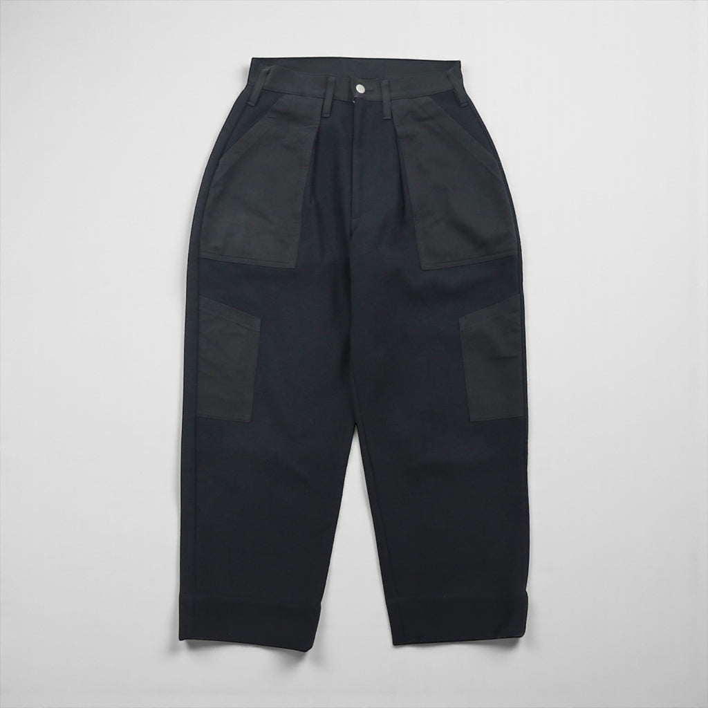 TUKI Combat Pants 0135 Melton Wide-leg Pants, Size S, Gray, Wool Melton, Made in Japan