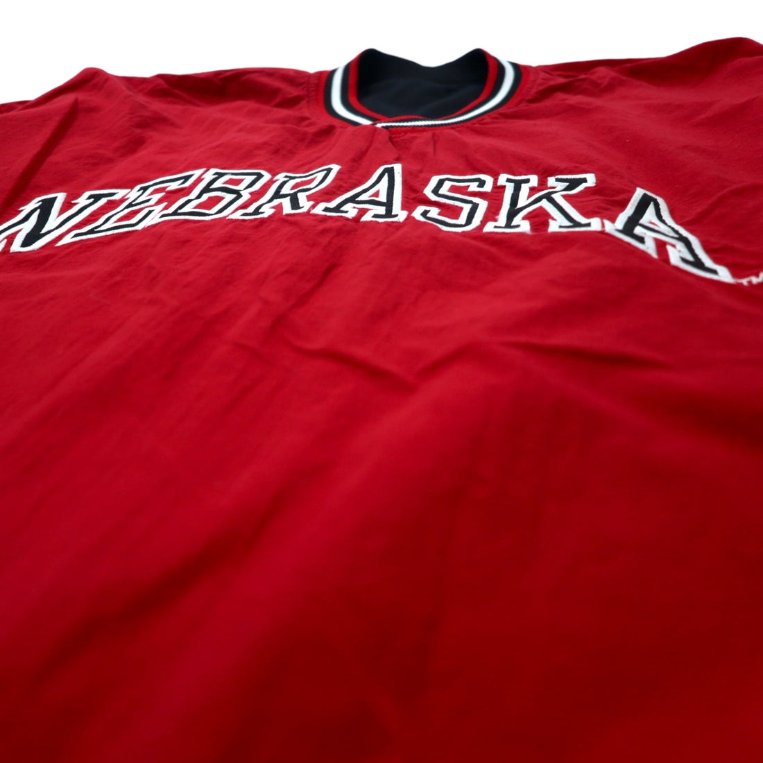 STARTER 90s Reversible Piste Pullover Nylon Jacket XL Black Red College NEBRASKA HUSKERS