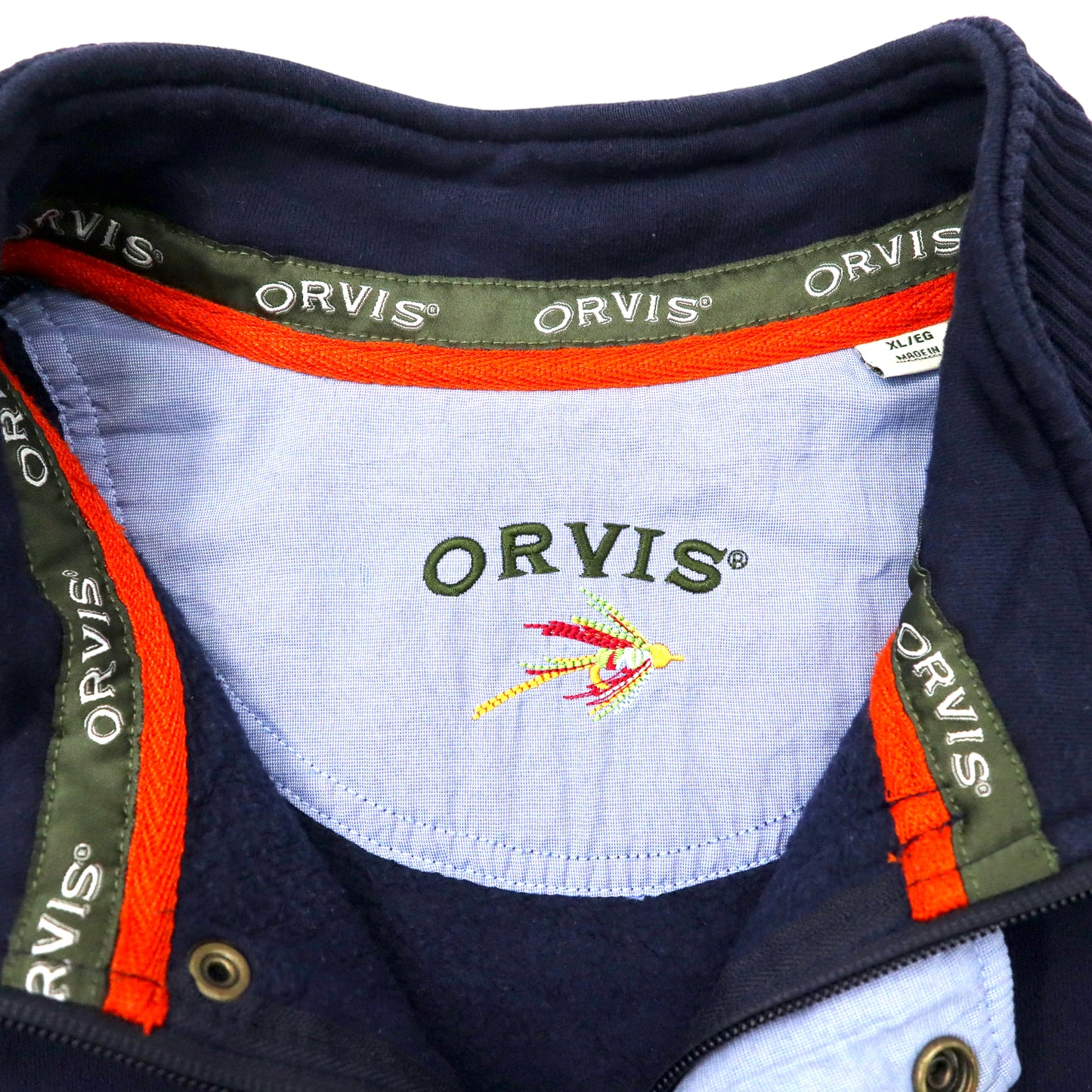 ORVIS ビッグサイズ ハーフジップスウェット XL ネイビー コットン 裏起毛