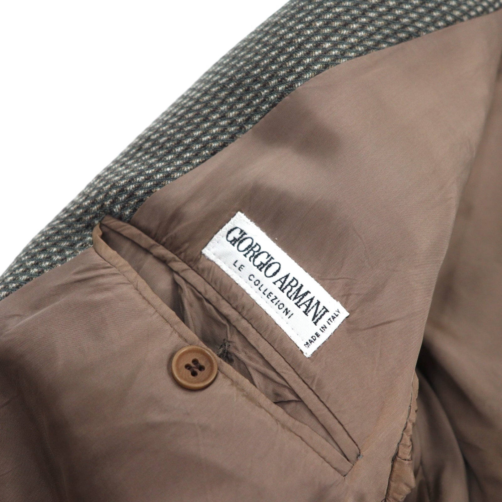 GIORGIO ARMANI LE COLLEZIONI イタリア製 2B テーラードジャケット S カーキ ウール