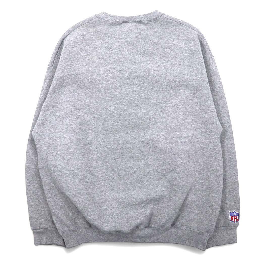 Made in USA 90s LOGO ATHLETIC NFL embroidered heavyweight sweatshirt L gray cotton kansas city chiefs